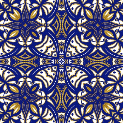 Picture of GOLD BLUE VINTAGE TILE I