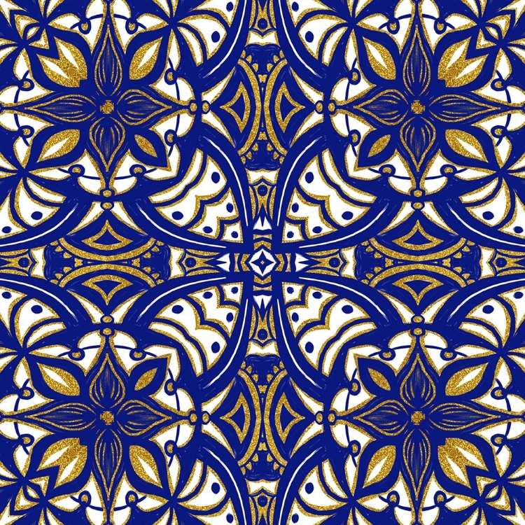 Picture of GOLD BLUE VINTAGE TILE I