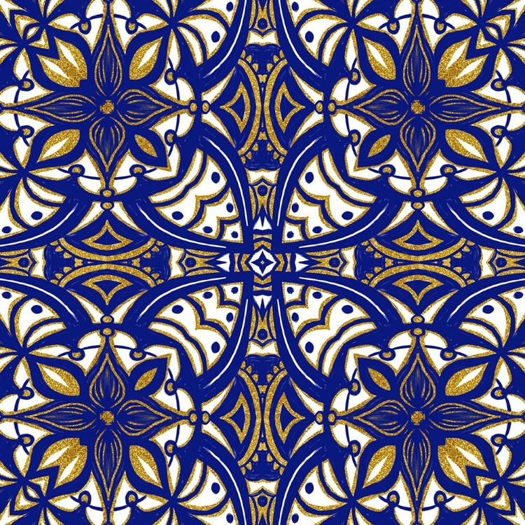 Picture of GOLD BLUE VINTAGE TILE I