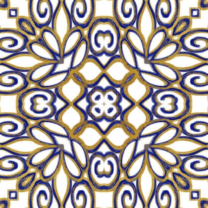 Picture of GOLD BLUE VINTAGE TILE II