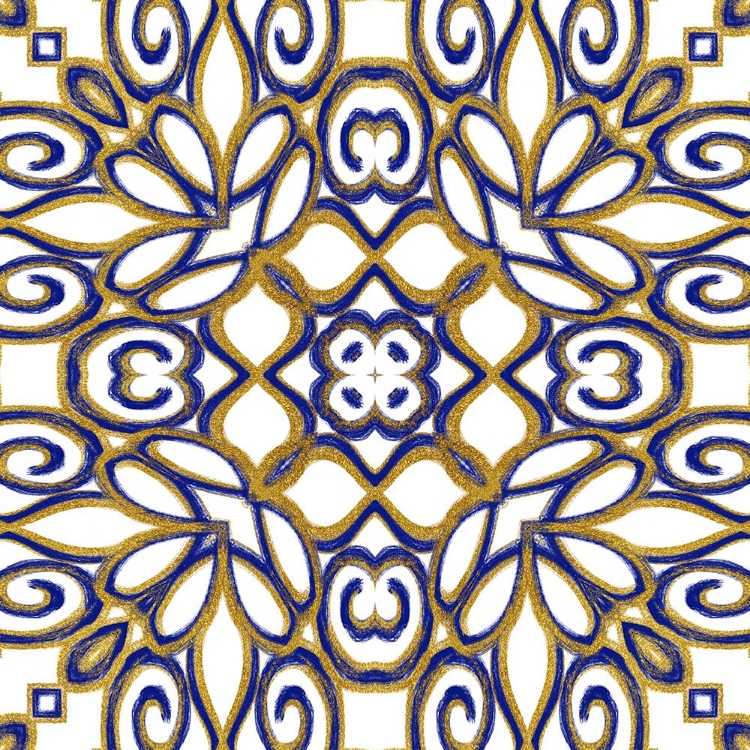 Picture of GOLD BLUE VINTAGE TILE II