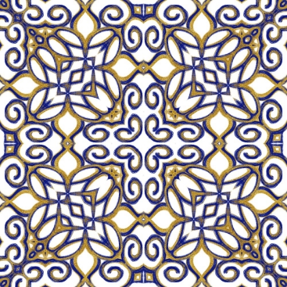 Picture of GOLD BLUE VINTAGE TILE III