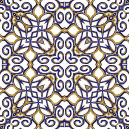 Picture of GOLD BLUE VINTAGE TILE III
