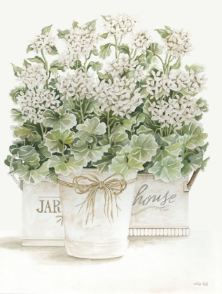 Picture of WHITE GERANIUMS I