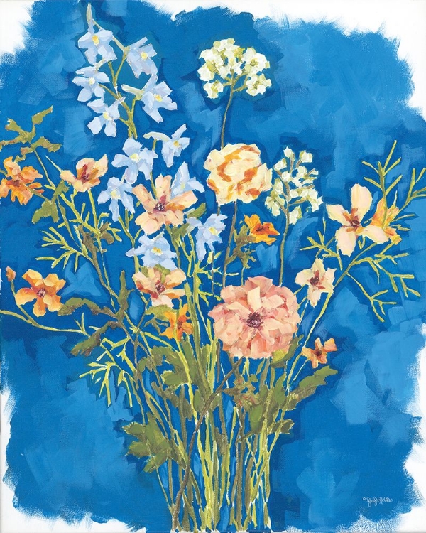 Picture of FLOWERS ON BLUE