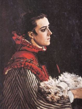 Picture of CAMILLE WITH A LITTLE DOG 1866