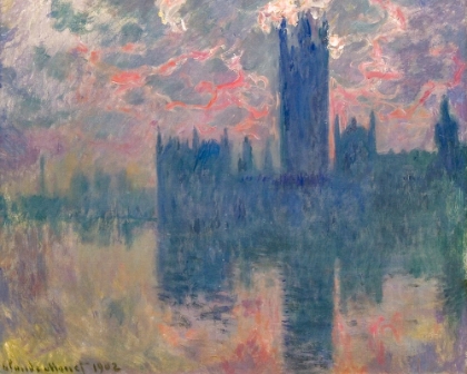 Picture of HOUSES OF PARLIAMENT-SUNSET 1902