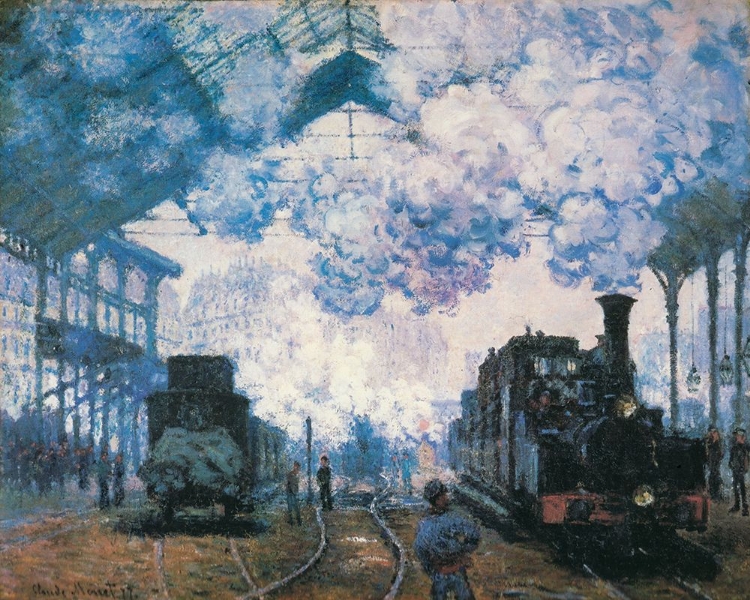 Picture of LA GARE ST. LAZARE TRAINS 1877