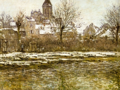Picture of THE CHURCH AT VETHEUIL-SNOW 1879