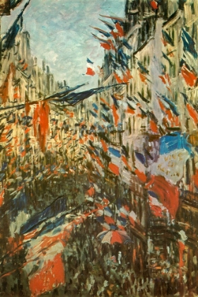 Picture of THE RUE MONTORGEUIL WITH FLAGS 1878