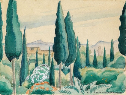 Picture of A MOROCCAN LANDSCAPE WITH PINE TREES