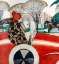 Picture of GIRL AND PUG IN AN AUTOMOBILE