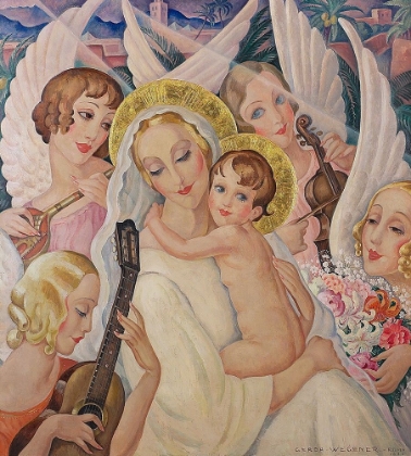 Picture of MADONNA AND CHILD-SURROUNDED BY ANGELS WITH MUSICAL INSTRUMENTS