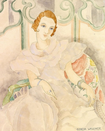 Picture of PORTRAIT OF A YOUNG WOMAN IN A WHITE DRESS
