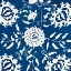 Picture of WHITE FLOWERS ON INDIGO I