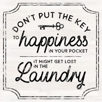 Picture of LAUNDRY ART II-KEY TO HAPPINESS