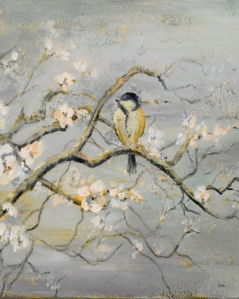 Picture of GOLD AND GRAY BRANCH WITH BIRDS II