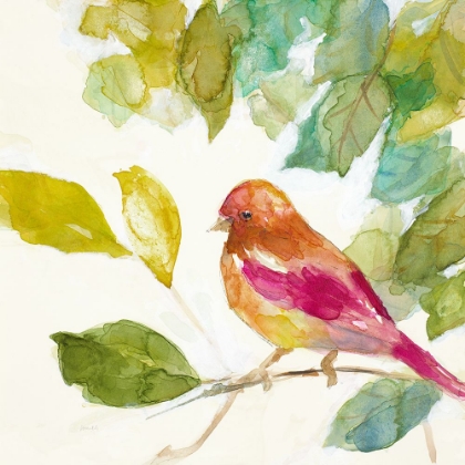 Picture of BIRD IN A TREE IV  (MAGENTA)