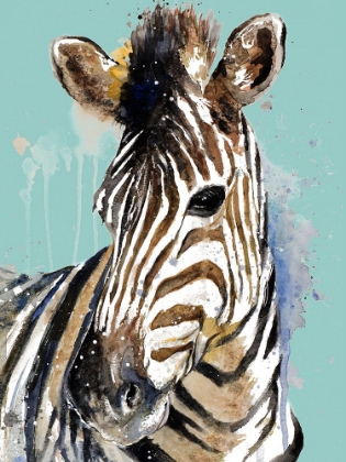 Picture of ZEBRA ON TEAL