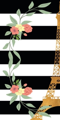 Picture of EIFFEL ON STRIPES PANEL I