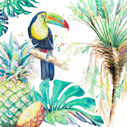 Picture of TOUCAN ON TROPICAL BACKGROUND