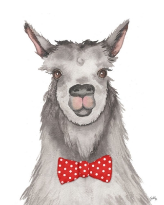 Picture of LLAMA WITH RED DOT BOW TIE