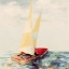 Picture of VINTAGE RED SAILBOAT