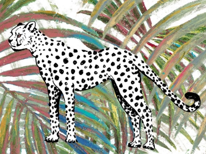 Picture of CHEETAH ON MULTICOLORED LEAVES