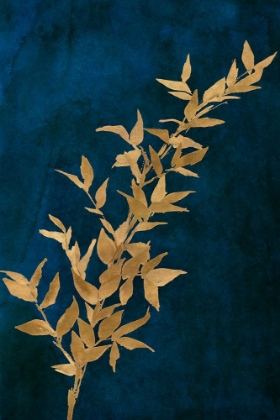 Picture of GOLD LEAVES ON NAVY II