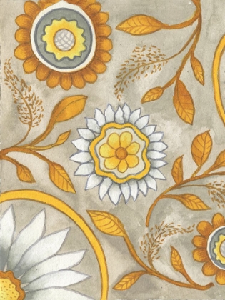 Picture of FLOWERS ON GREY I