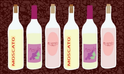 Picture of MOSCATO BOTTLES IN A ROW