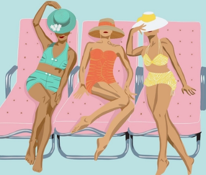Picture of LOUNGING LADIES ON PINK CHAIRS