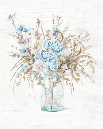 Picture of BLUE FLOWERS IN GLASS VASE