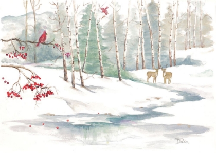 Picture of WINTER LANDSCAPE WITH DEER