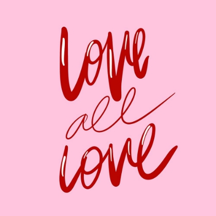Picture of LOVE ALL LOVE RED ON PINK