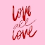 Picture of LOVE ALL LOVE RED ON PINK