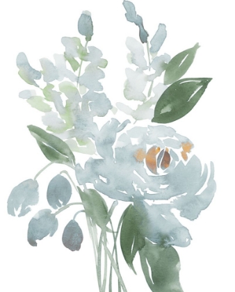 Picture of RESTFUL BLUE FLORAL I