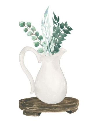 Picture of FARMHOUSE PITCHER WITH LEAVES
