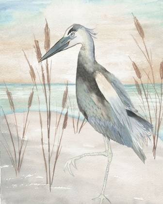 Picture of HERON BY BEACH GRASS II