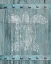 Picture of WHITE TURTLE PAINTED ON BLUE WOOD