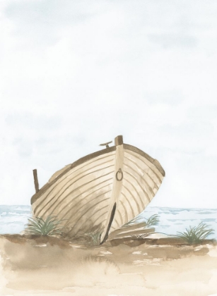 Picture of BEACHED WOODEN ROW BOAT I