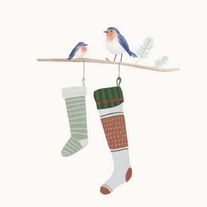 Picture of BLUE BIRDS OF CHRISTMAS HAPPINESS I