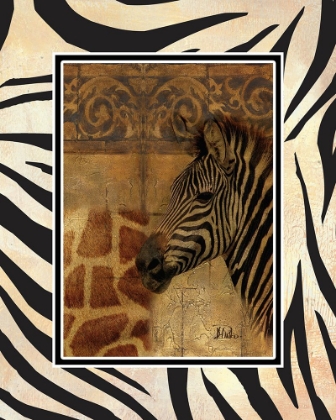 Picture of ELEGANT SAFARI WITH BORDER I (ZEBRA)