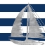 Picture of SILVER COASTAL ON BLUE STRIPE IV