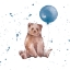Picture of FESTIVE BEAR BLUE SQ