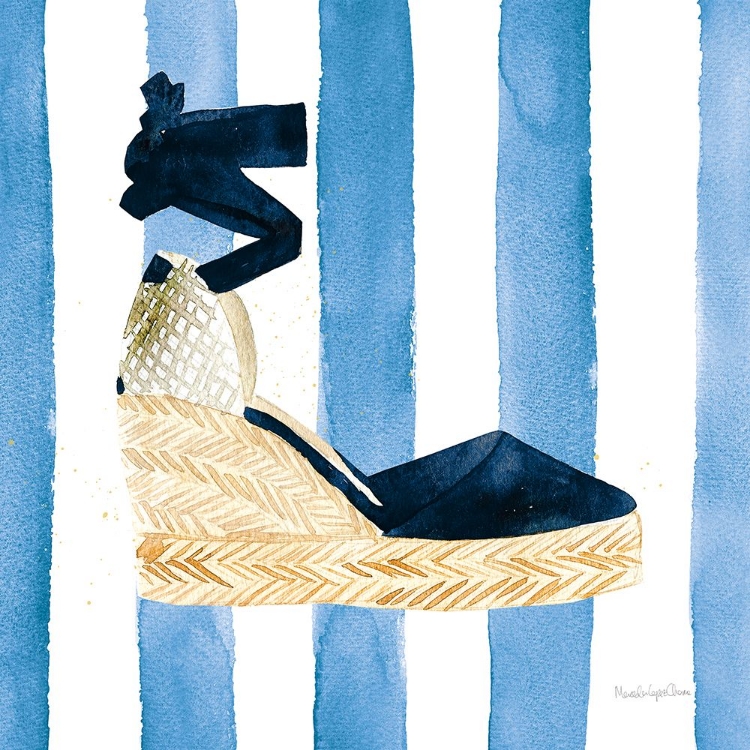 Picture of BEACH GLAM VI NAVY ON STRIPES