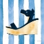 Picture of BEACH GLAM VII V2 NAVY ON STRIPES