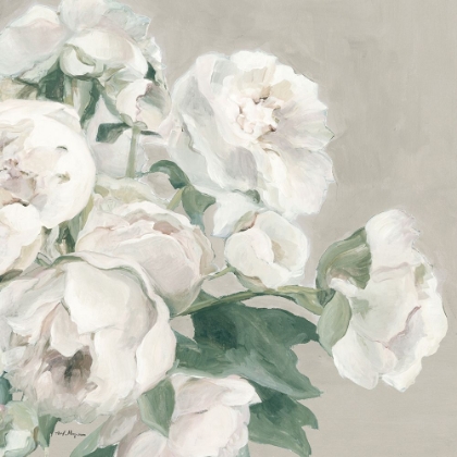 Picture of PEONIES ON GRAY FLIPPED CROP