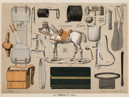 Picture of HORSES WITH ANTIQUE RIDING EQUIPMENT I