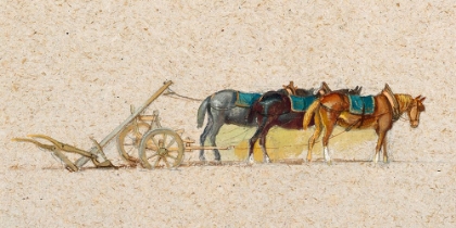 Picture of STUDY OF THREE HORSES WITH A PLOW